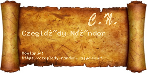 Czeglédy Nándor névjegykártya